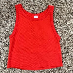 Nikibiki Orange Ribbed Crop Tank Top